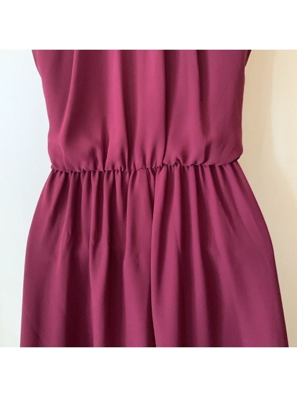 Lush cranberry pleated party dress size S - Picture 6 of 11